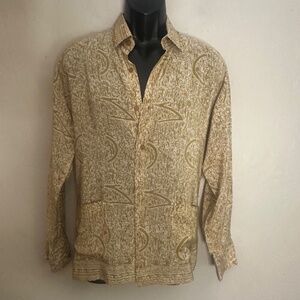 SEIS Pure Silk Long Sleeve Shirt Large Gently worn 22" armpit to armpit